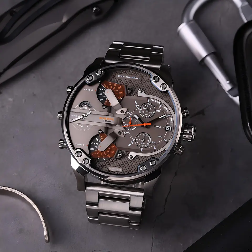 Diesel Mr. Daddy 2.0 — black dial, gunmetal case