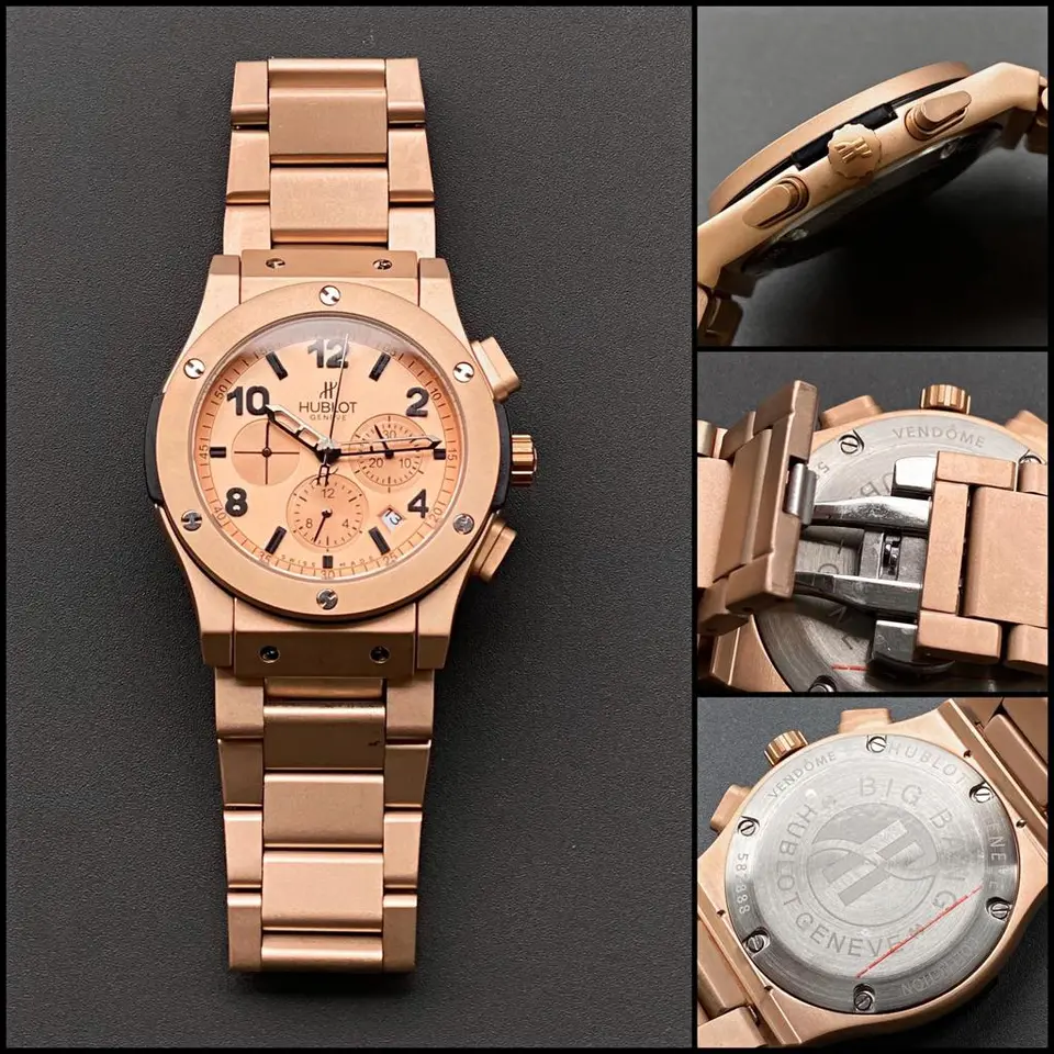Hublot Chronograph — rose dial, rose gold