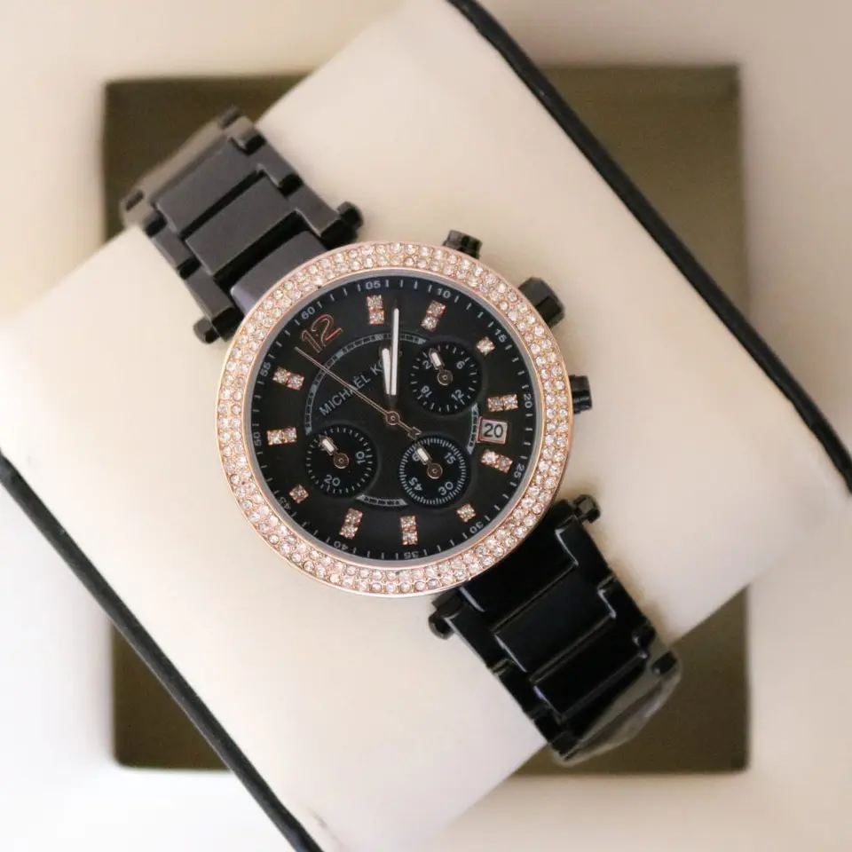 Michael Kors Parker — black dial, black case
