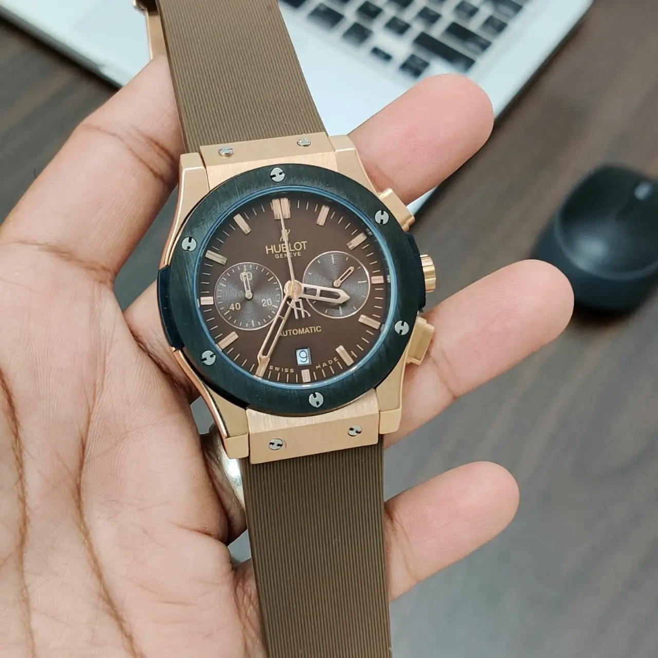 Hublot Classic Fusion — brown dial, rose gold