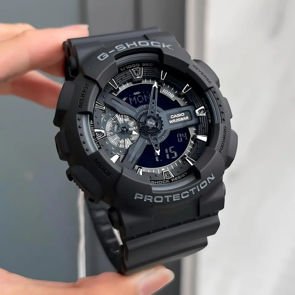 G-Shock GA-110 — black dial, black case
