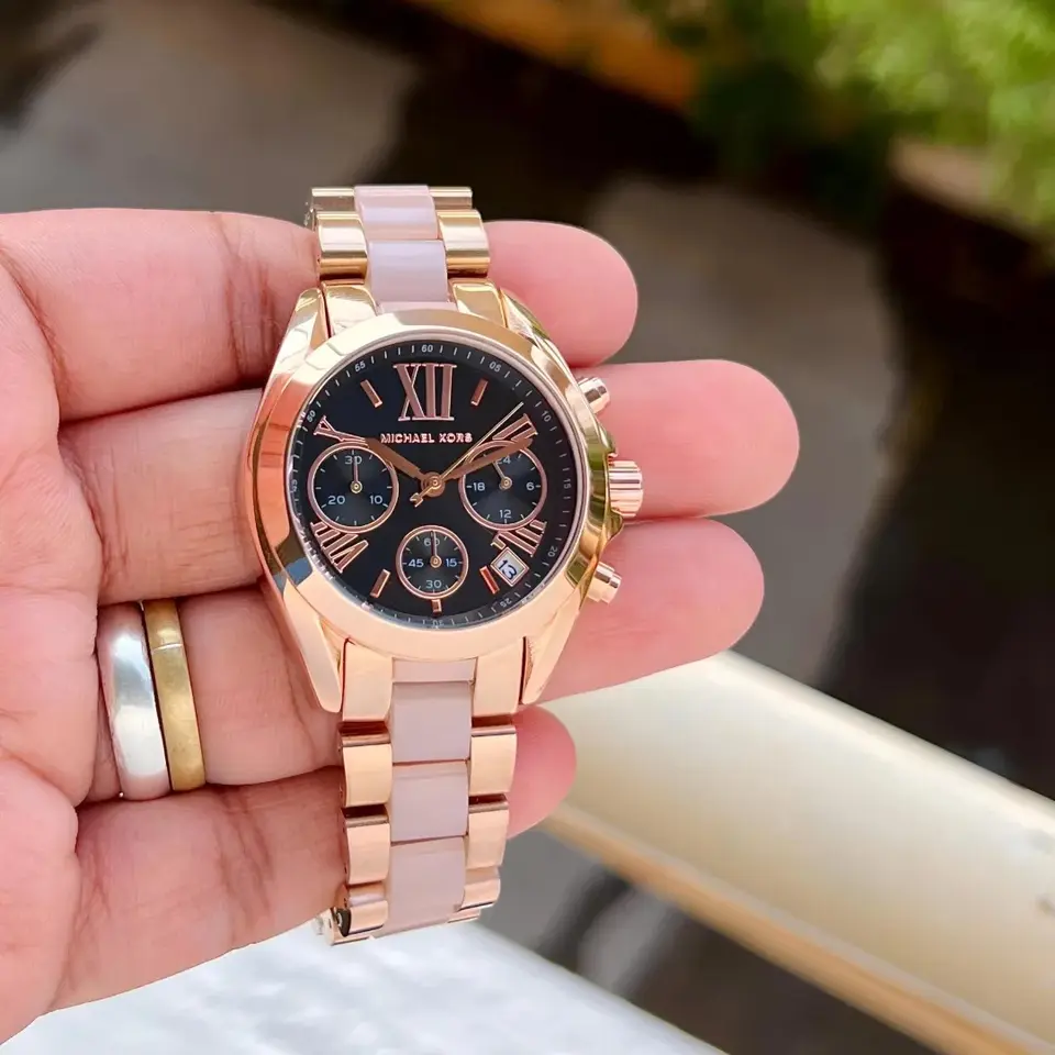 Michael Kors Bradshaw — black dial, rose gold