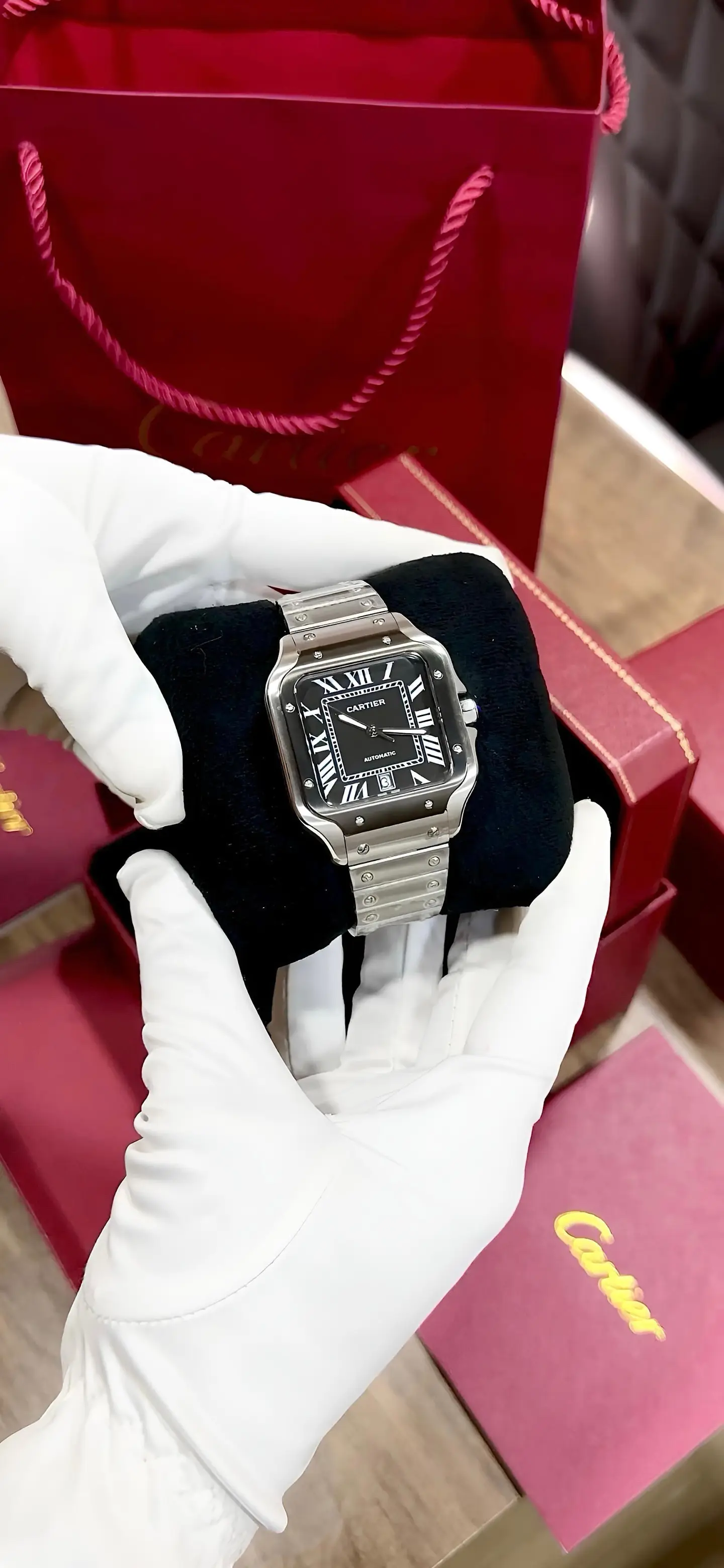 Cartier Santos — black dial