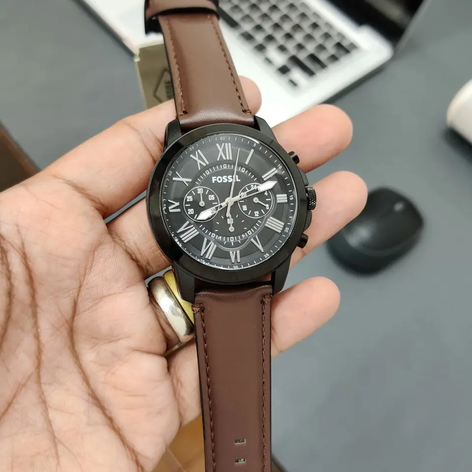 Fossil Grant — black dial, black case