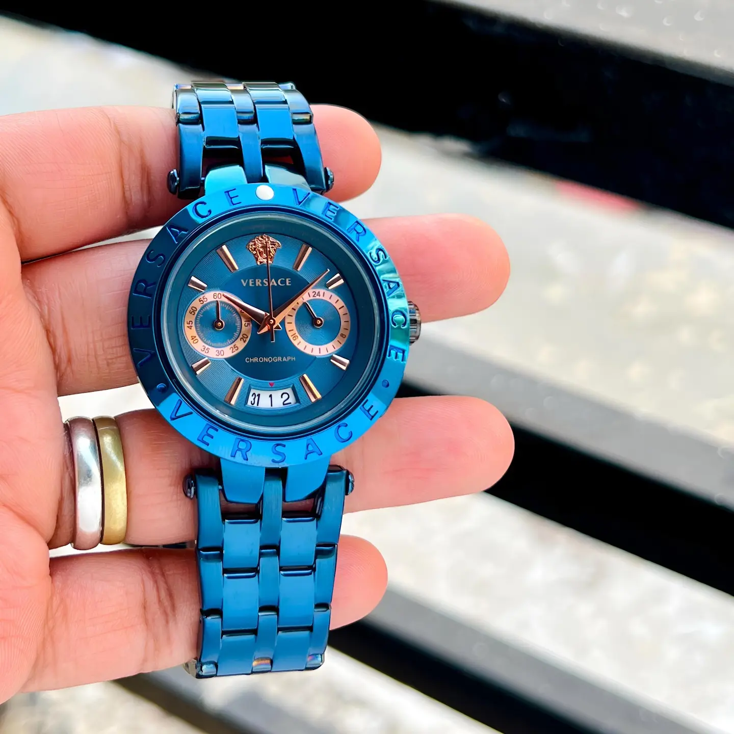 Versace Chronograph — blue dial