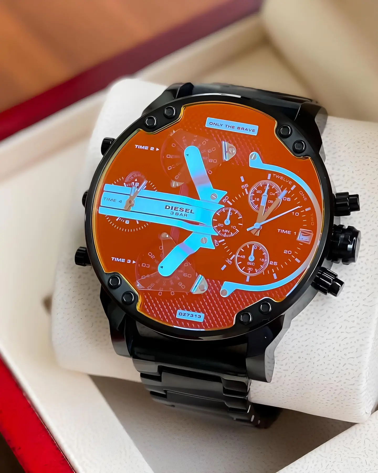 Diesel Mr. Daddy 2.0 — red dial, black case