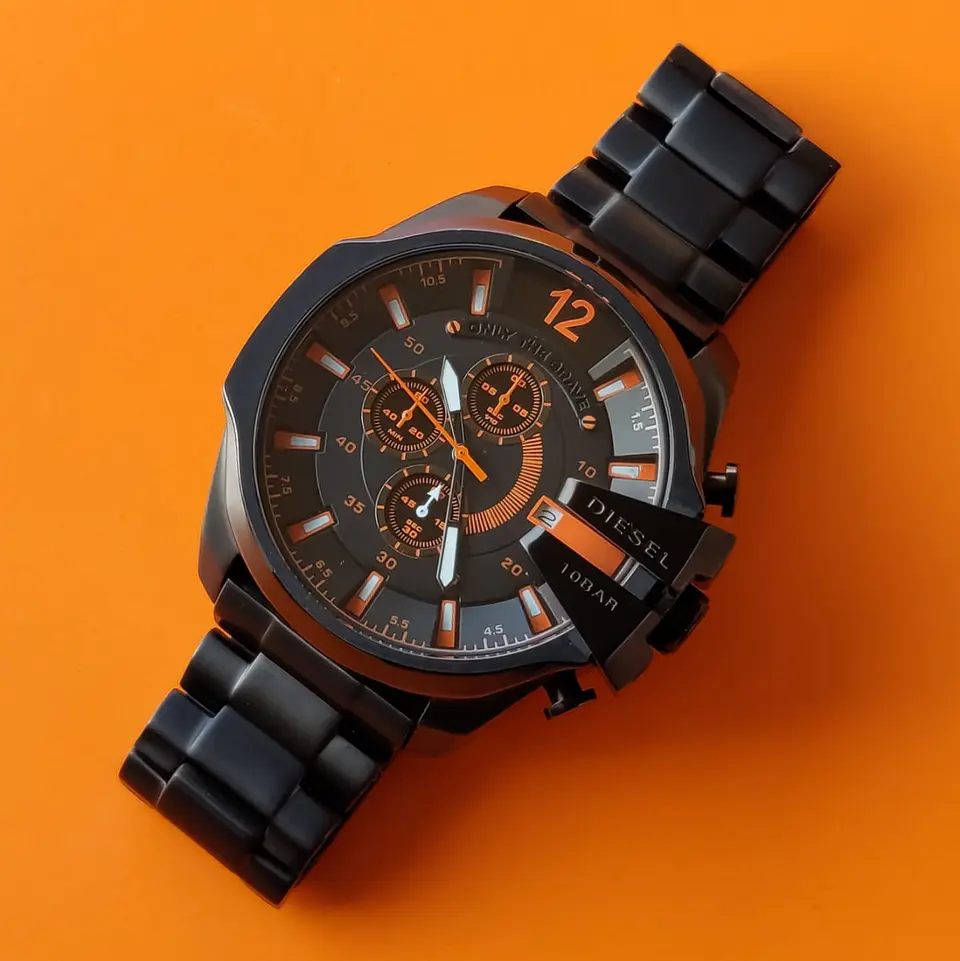 Diesel Mega Chief — black dial, black case