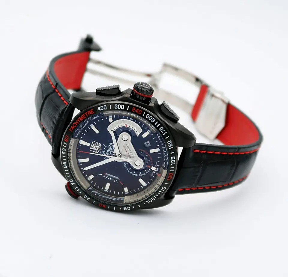 TAG Heuer Grand Carrera — black dial, black case