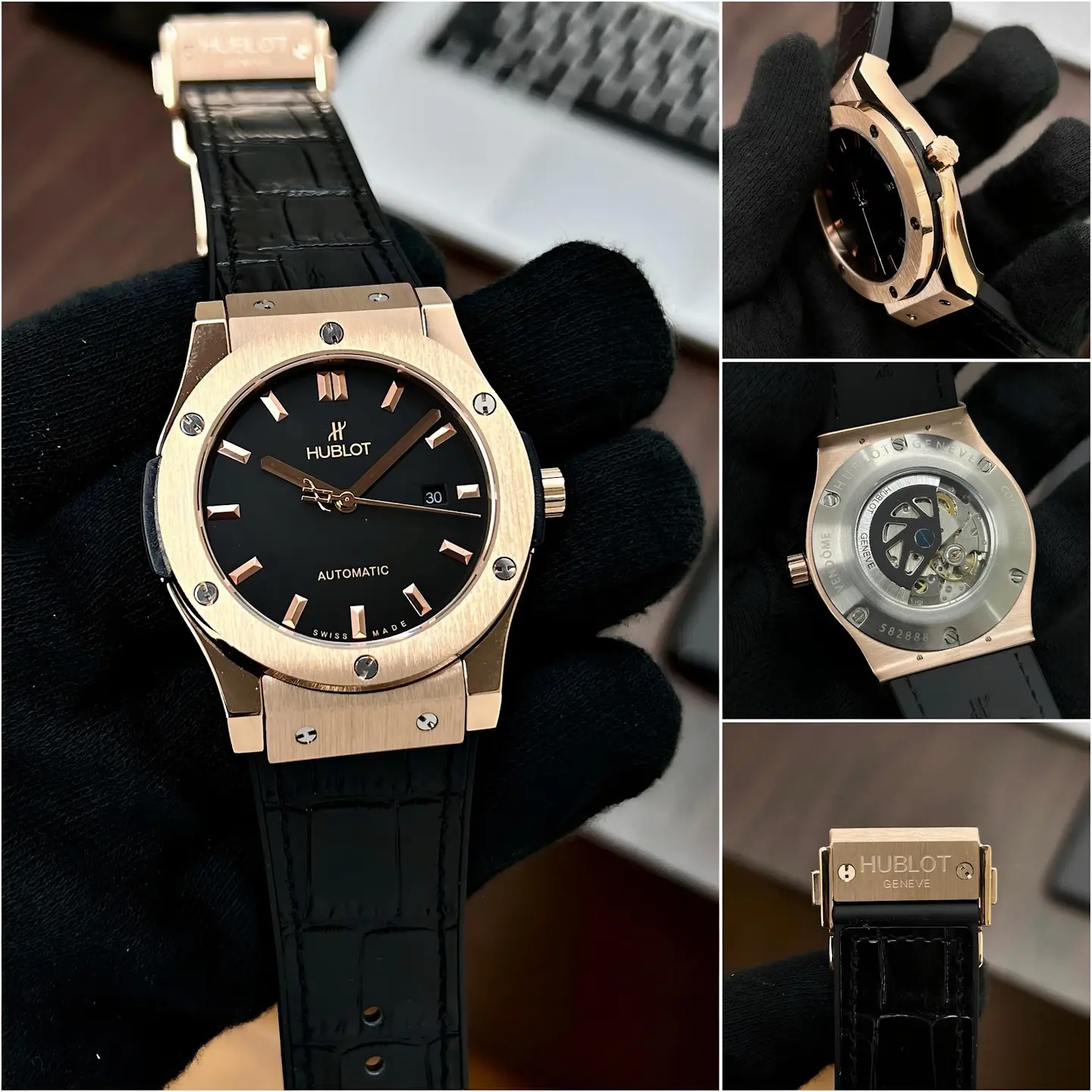 Hublot Classic Fusion — black dial, rose gold