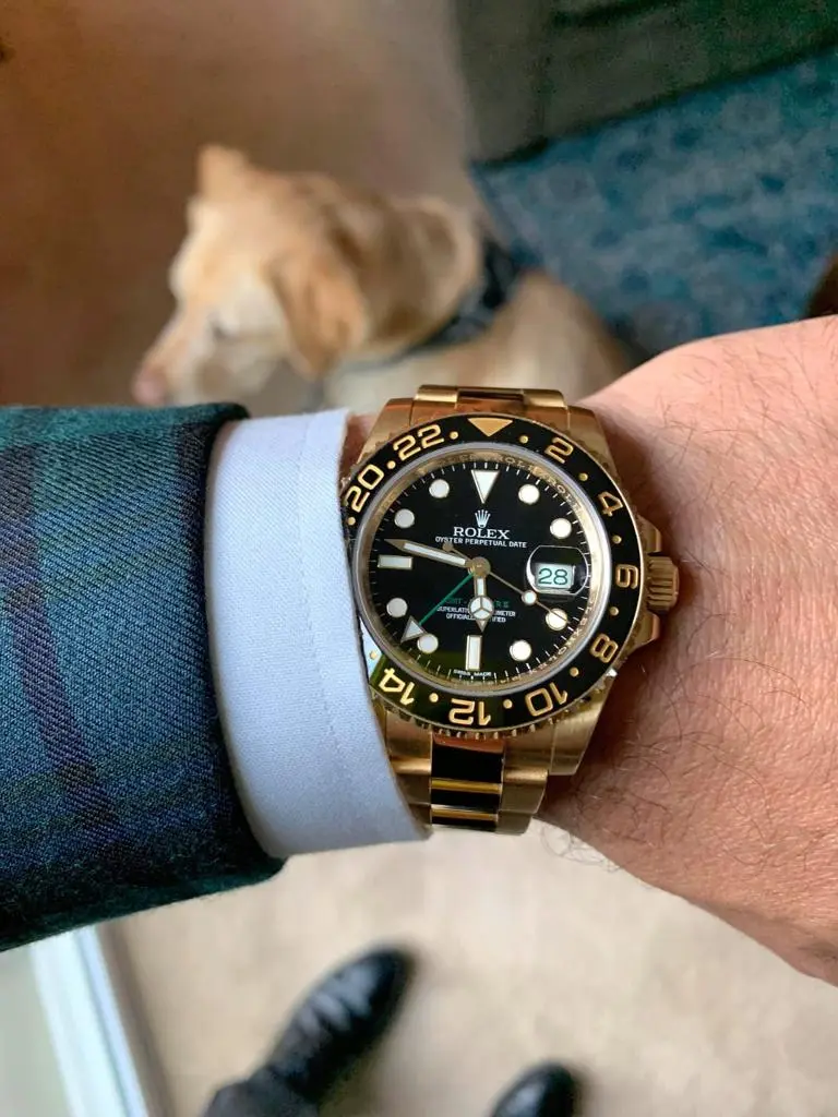 Rolex GMT-Master II — black dial, gold