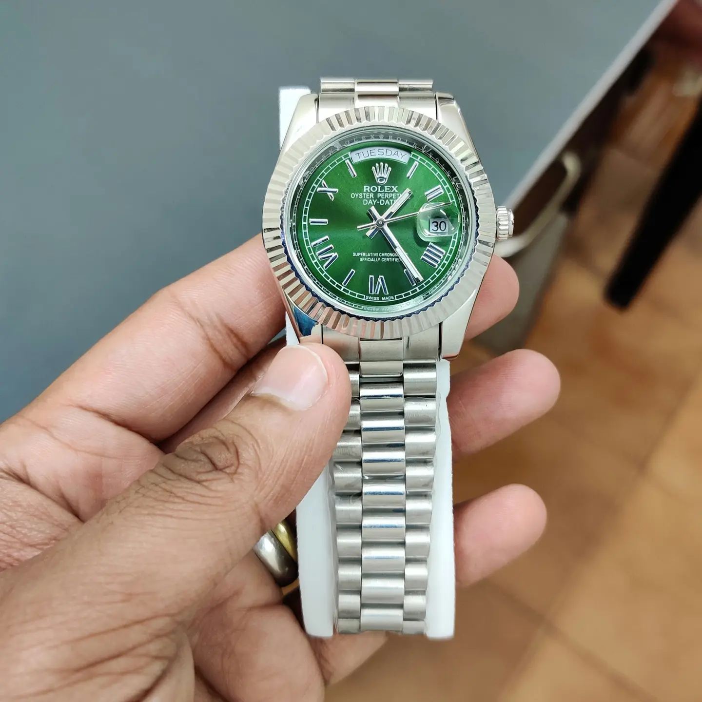 Rolex Day-Date — green dial