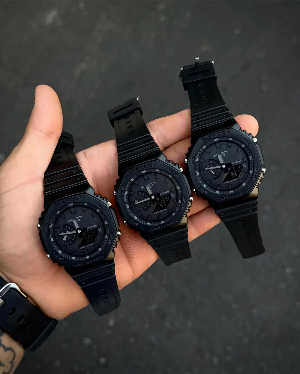 G-Shock GA-2100 — black dial, black case