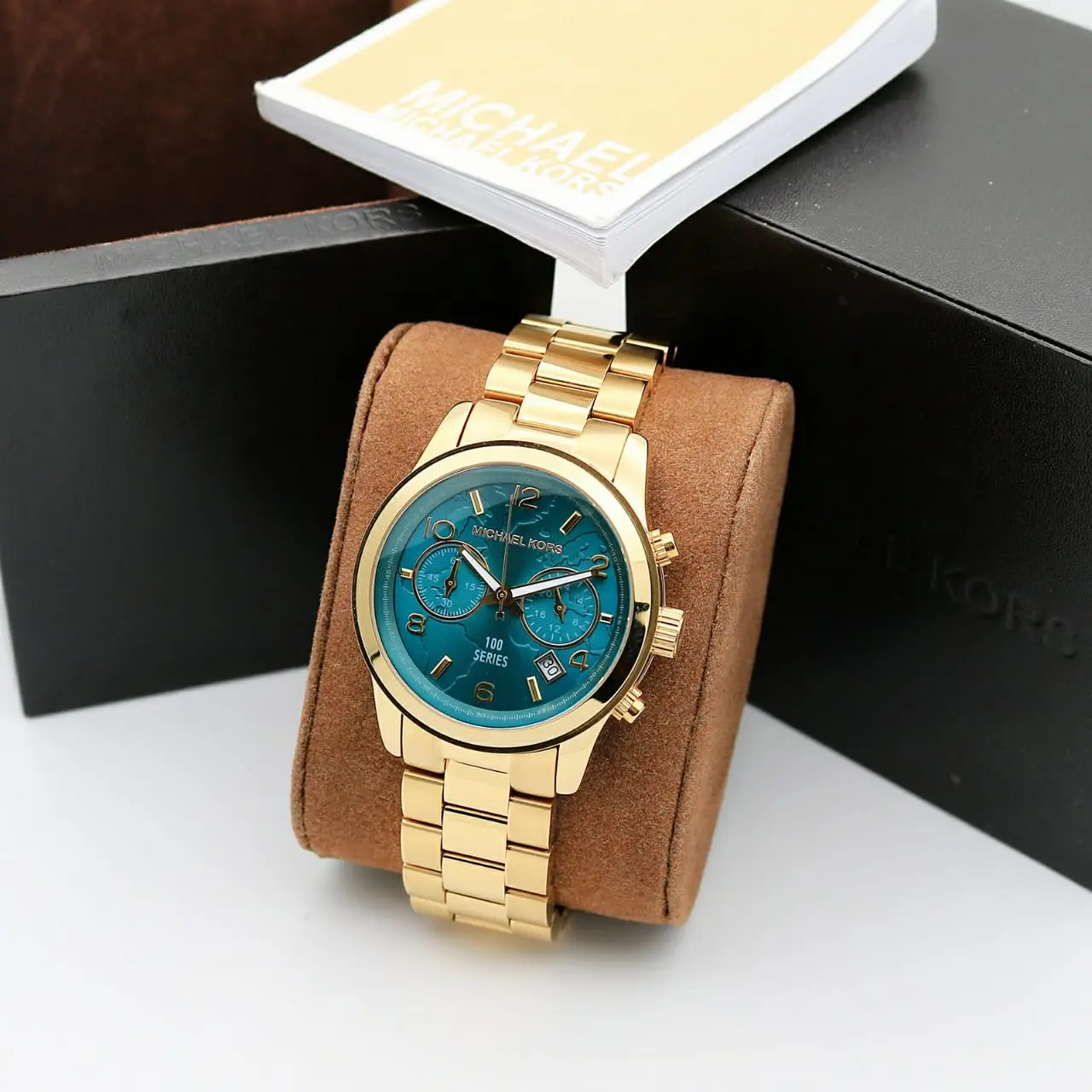 Michael Kors Runway — green dial, gold