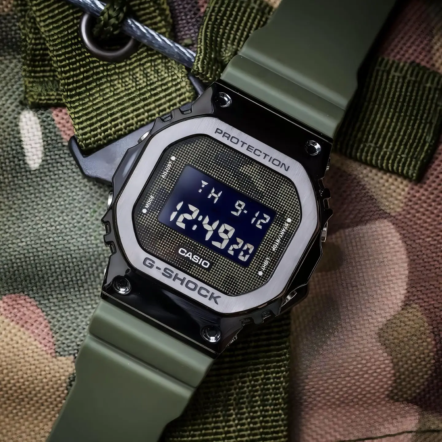 G-Shock GM-5600 — green dial, black case
