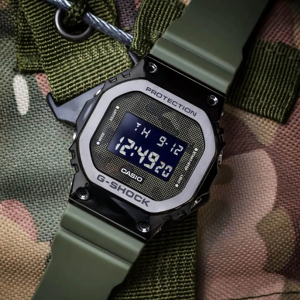 G-Shock GM-5600 — green dial, black case