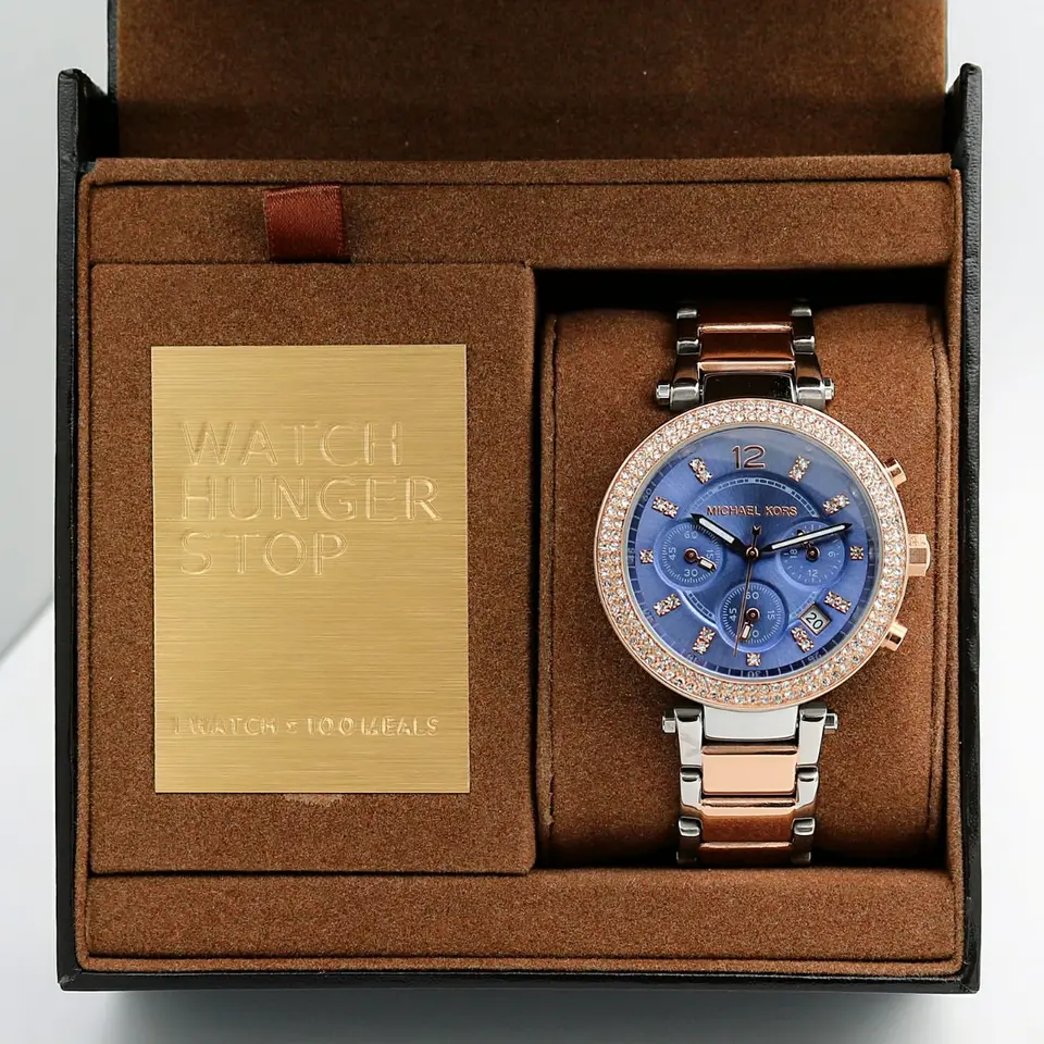 Michael Kors Parker — blue dial, two-tone
