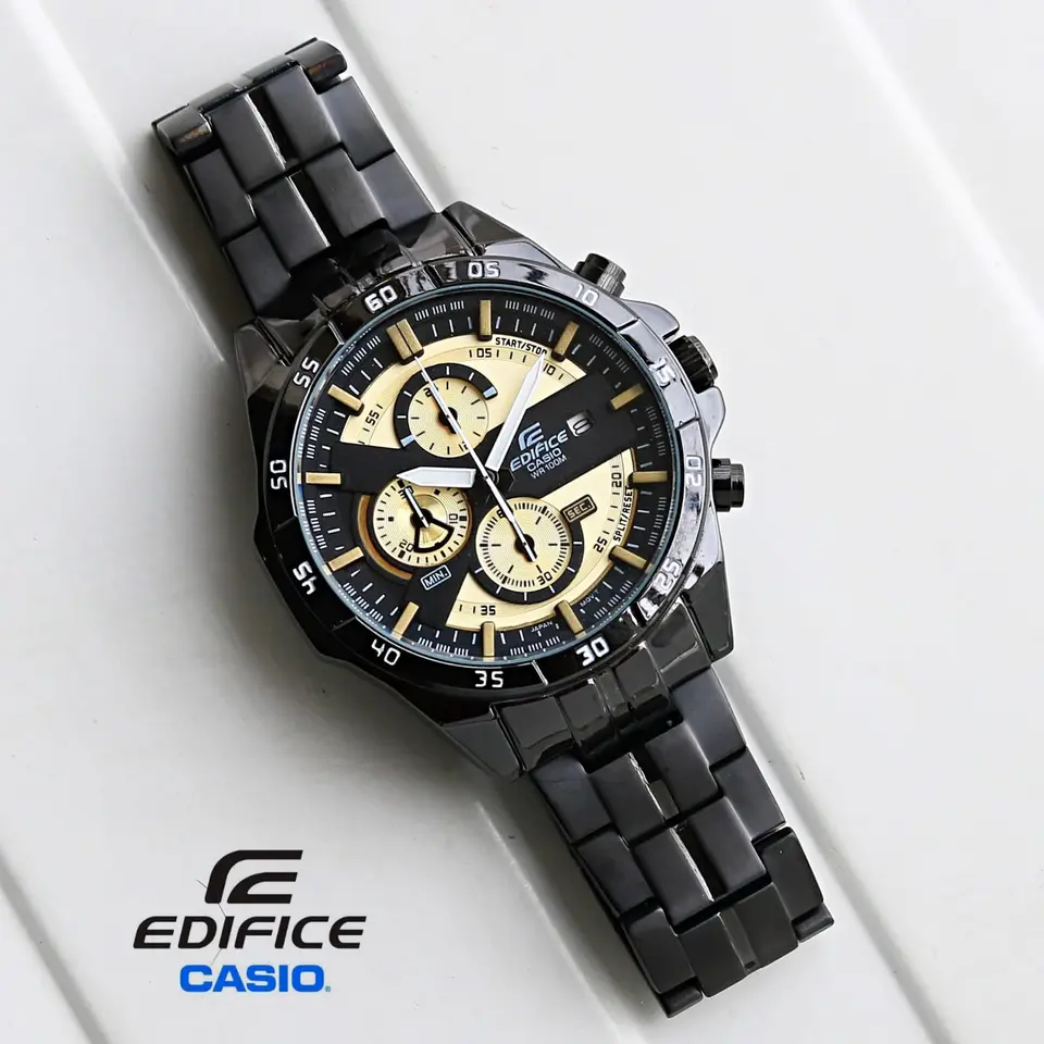 Casio Edifice EFR-556 — black dial, black case