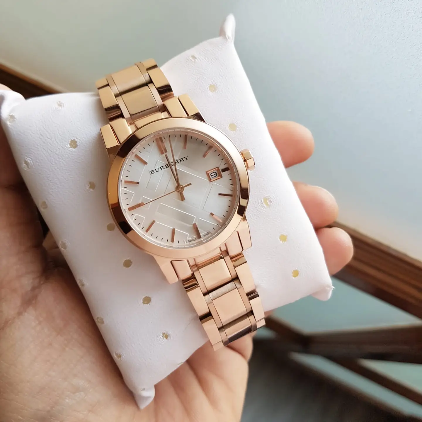 Burberry The City — silver dial, rose gold