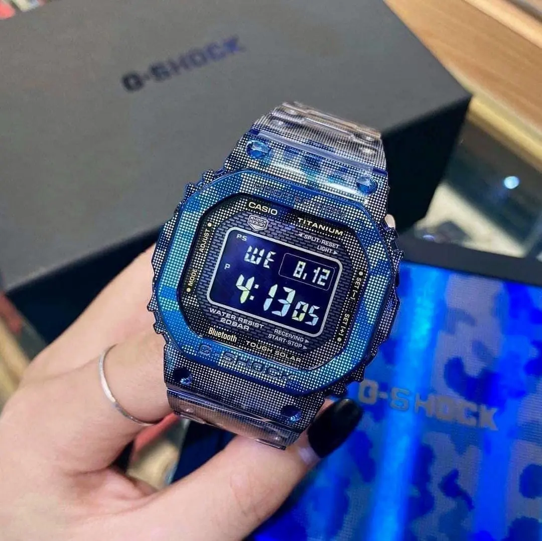 G-Shock GMW-B5000 — blue dial, titanium