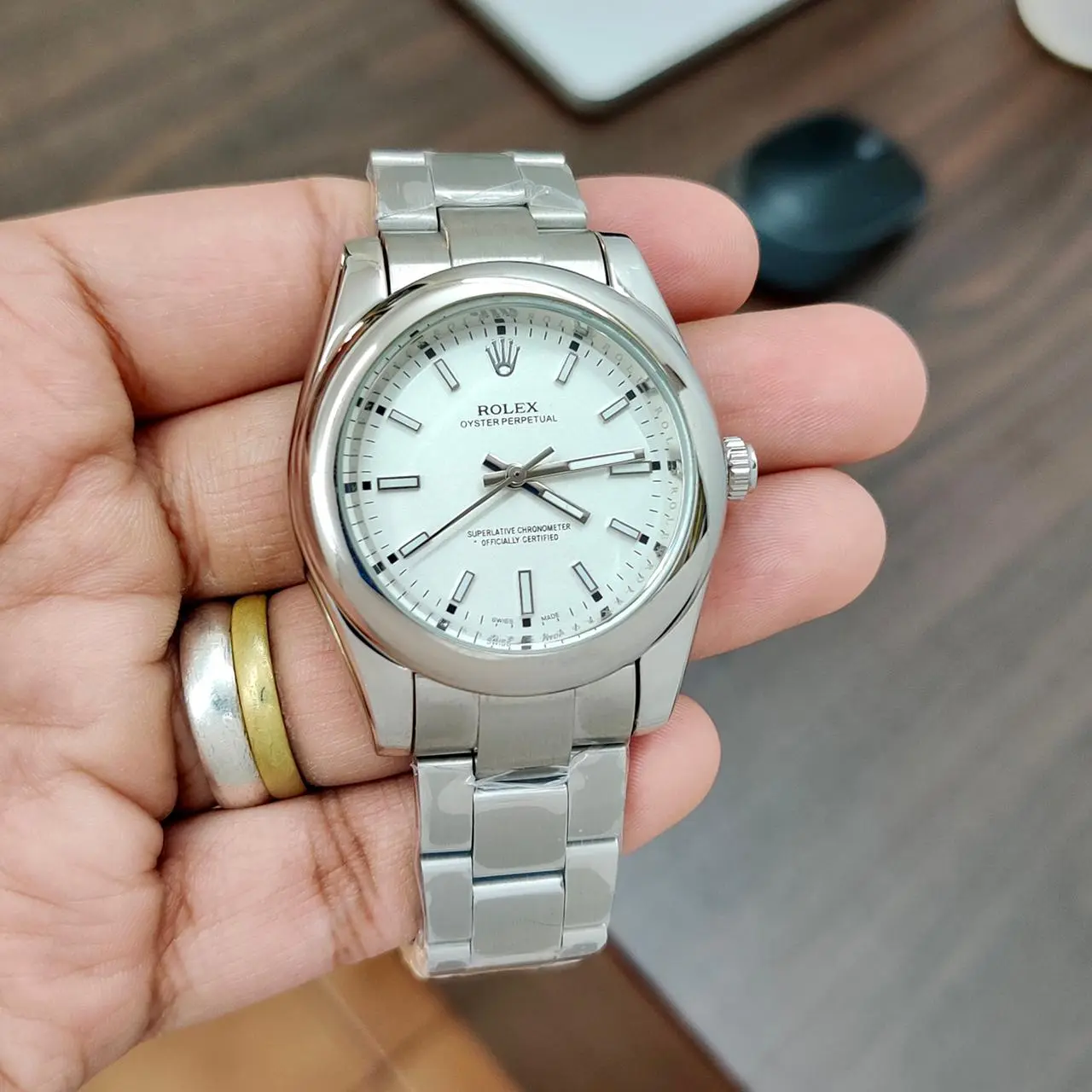 Rolex Oyster Perpetual — white dial