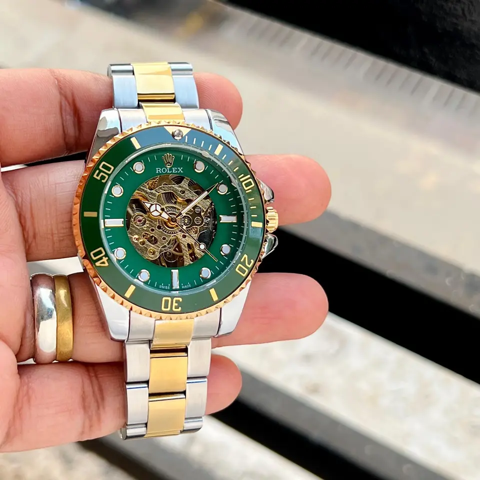 Rolex Skeleton — open-worked dial, two-tone