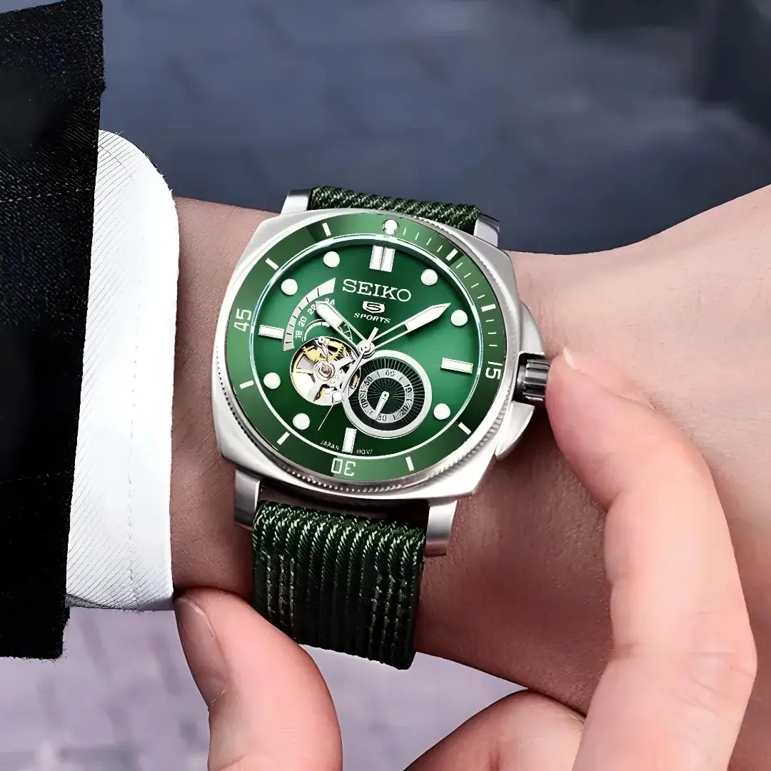 Seiko 5 Sports — green dial