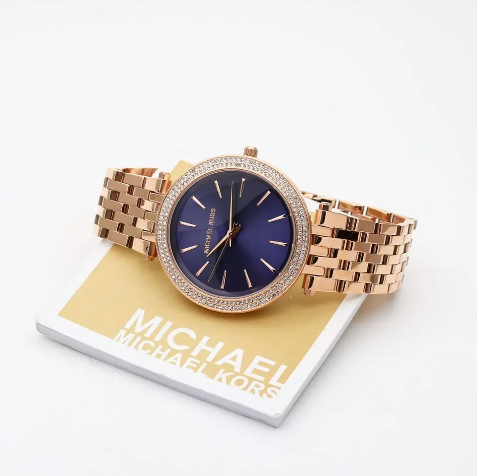 Michael Kors Darci — blue dial, rose gold