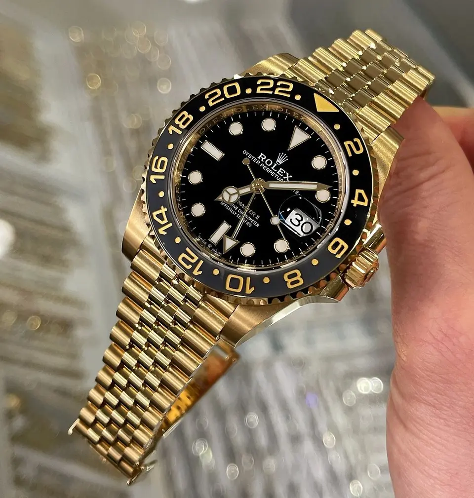 Rolex GMT-Master II — black dial, gold