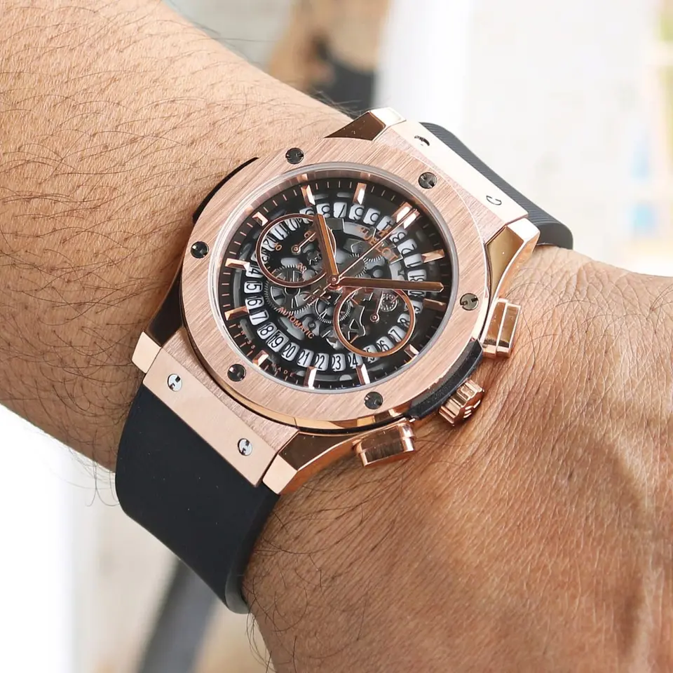 Hublot Classic Fusion — open-worked dial, rose gold