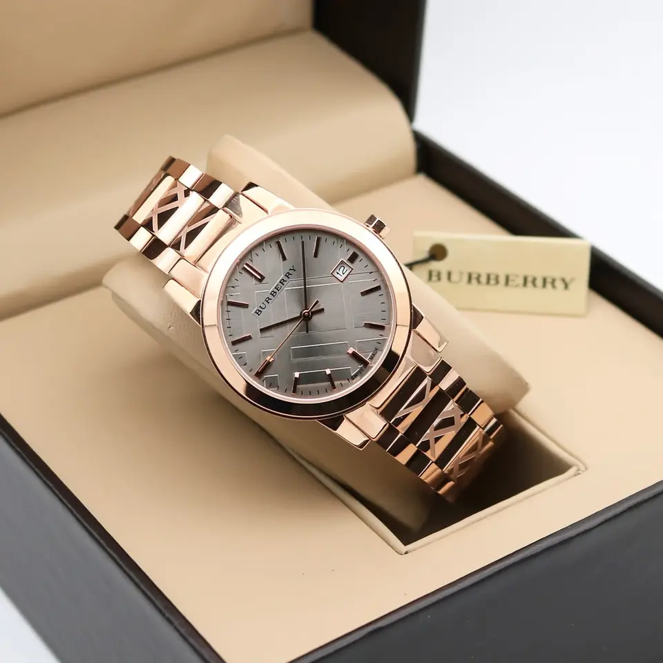 Burberry The City — grey dial, rose gold