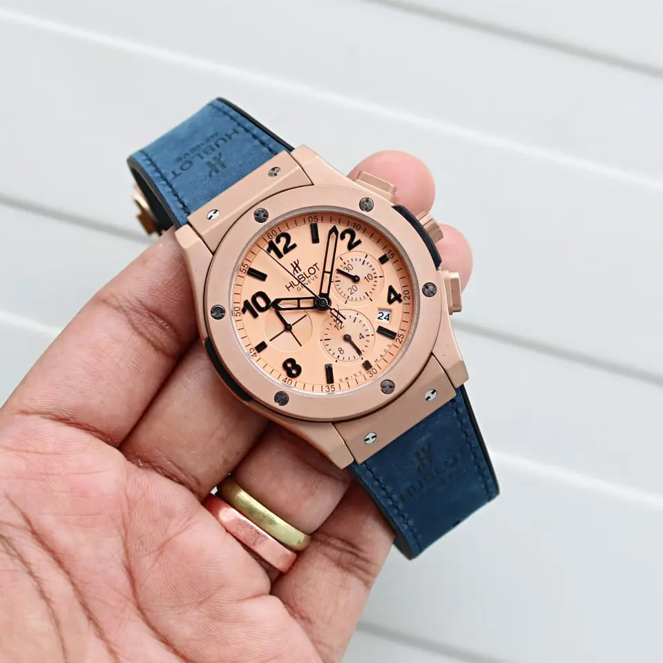 Hublot Chronograph — rose dial, rose gold