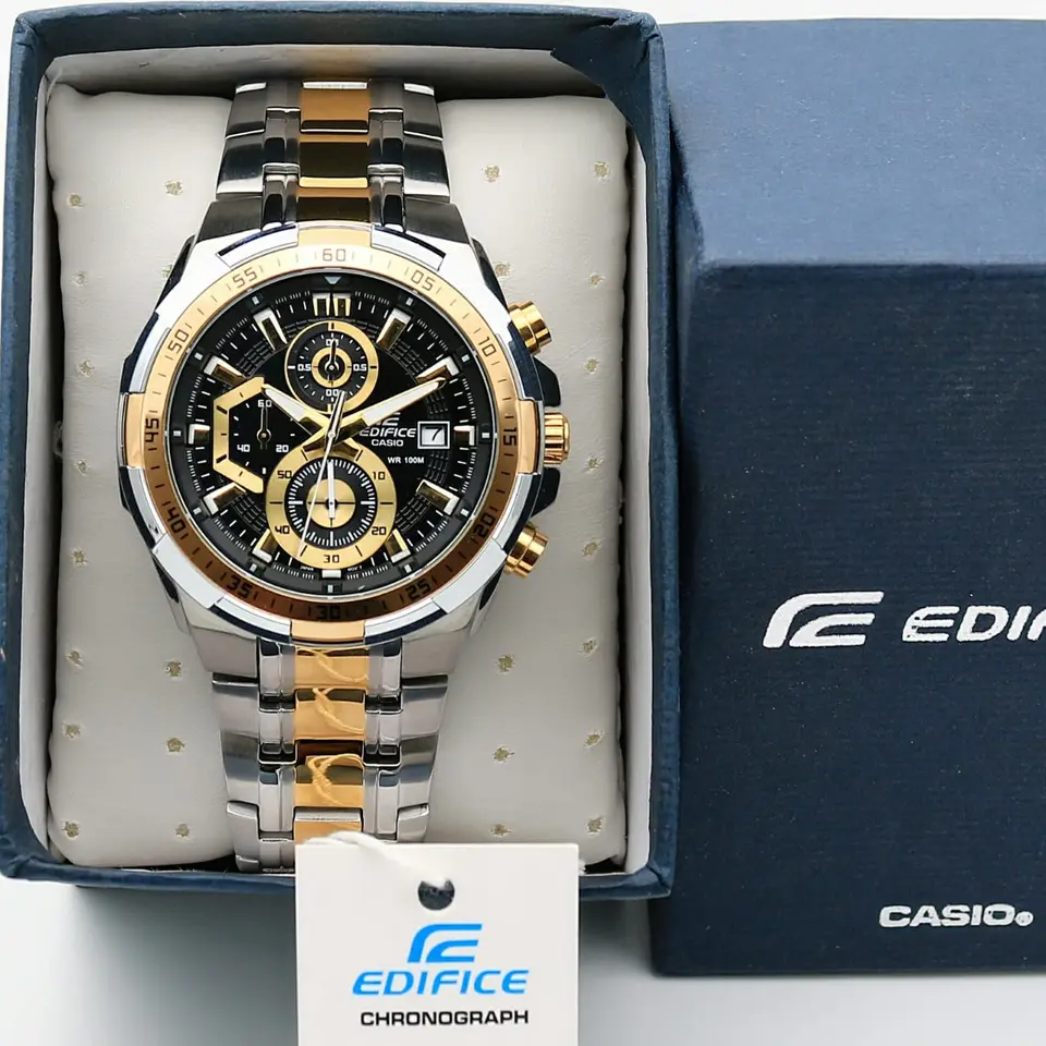 Casio Edifice EFR-539 — black dial, two-tone