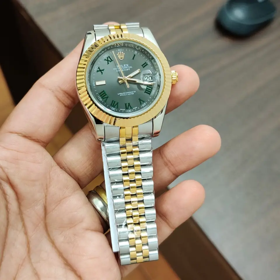 Rolex Datejust — grey dial, two-tone