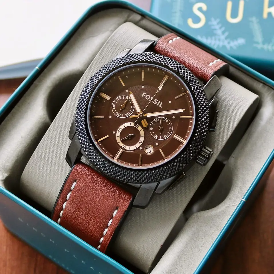 Fossil Machine — black dial, black case