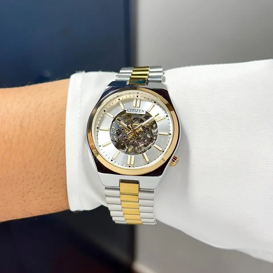 Citizen Skeleton — open-worked dial, two-tone