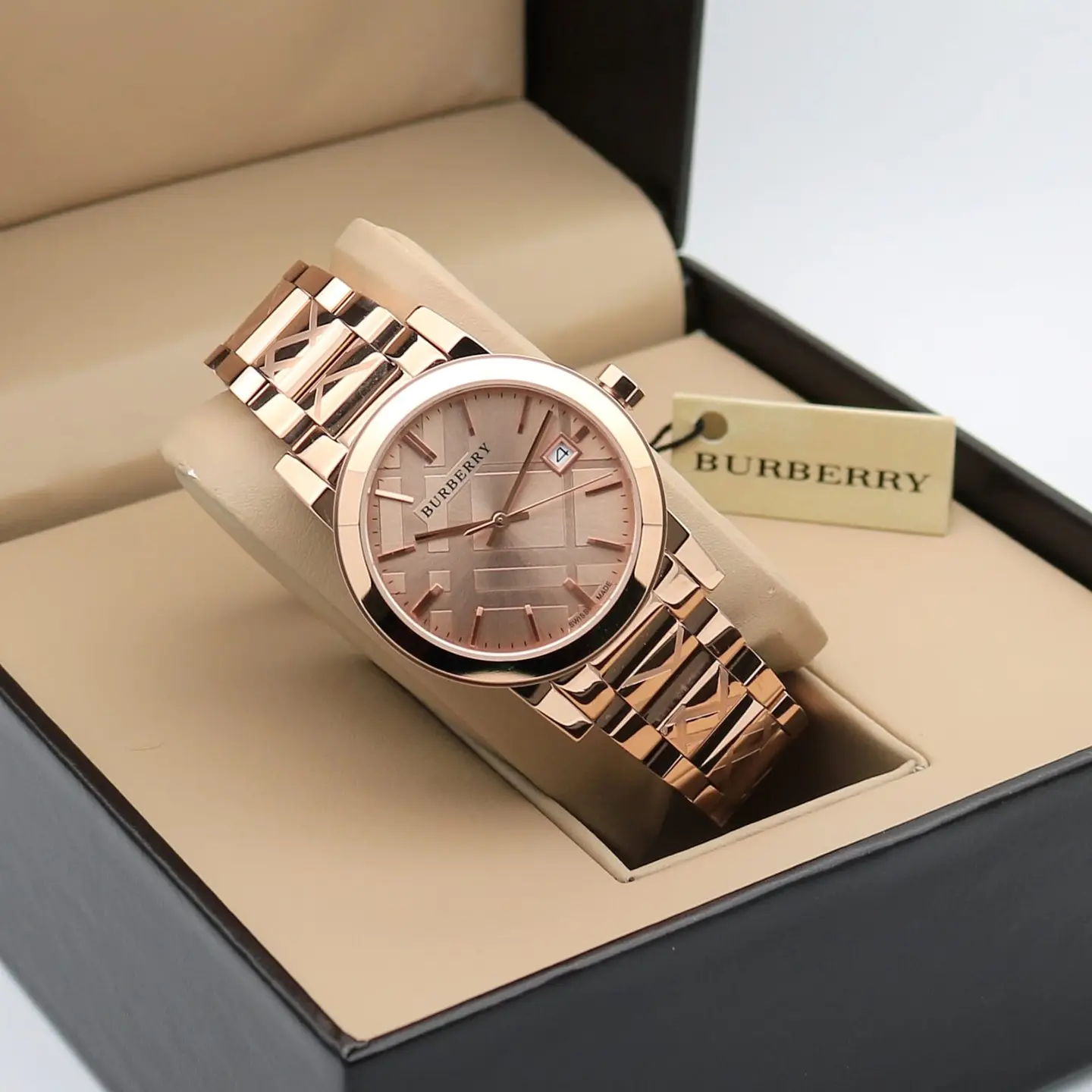 Burberry The City — pink dial, rose gold
