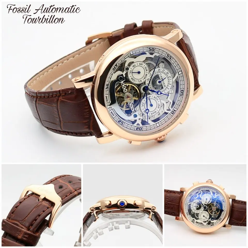 Cartier Skeleton — open-worked dial, rose gold