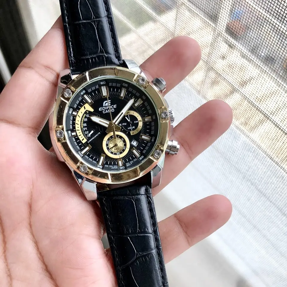 Casio Edifice — black dial, two-tone