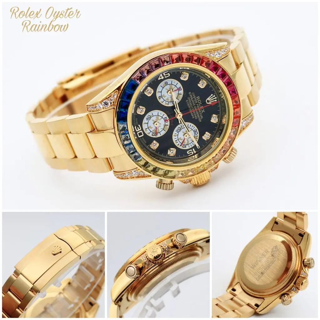 Rolex Daytona — black dial, gold