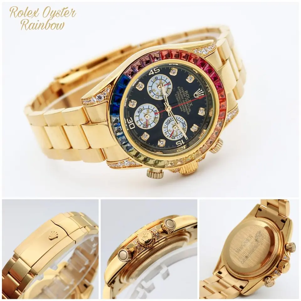 Rolex Daytona — black dial, gold