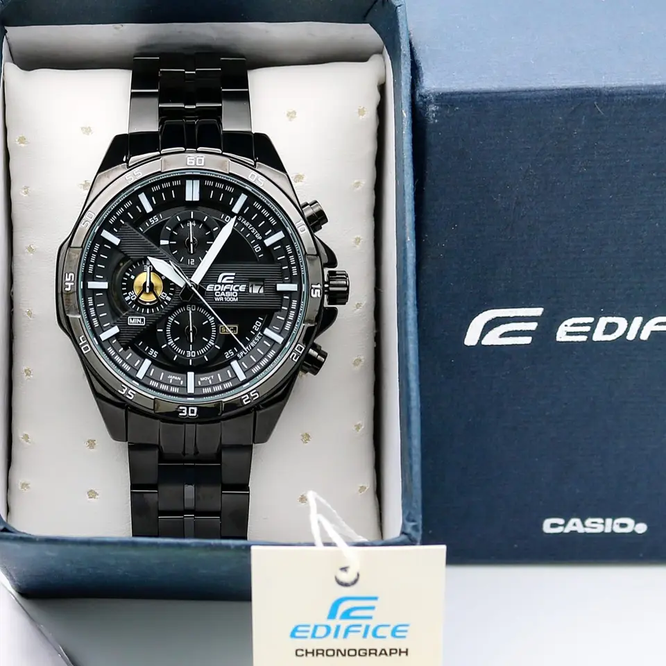 Casio Edifice EFR-556 — black dial, black case