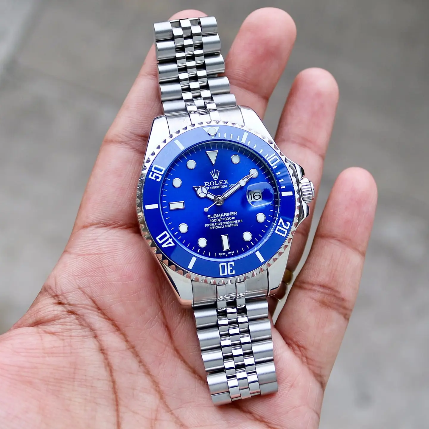 Rolex Submariner — blue dial