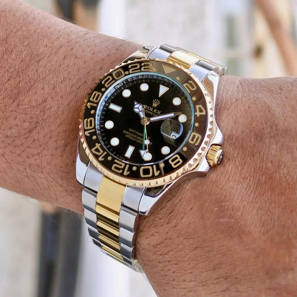 Rolex GMT-Master II — black dial, two-tone