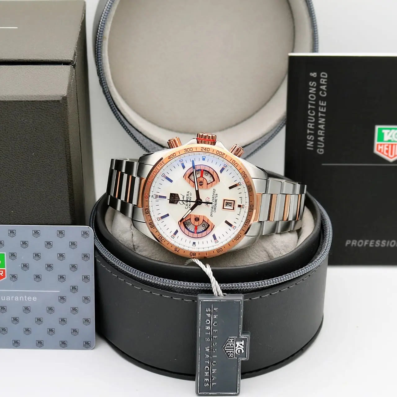 TAG Heuer Grand Carrera — white dial, two-tone