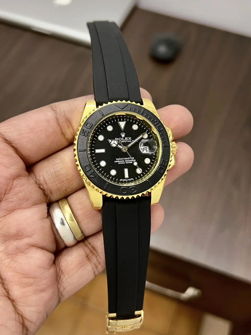Rolex Yacht-Master — black dial, gold