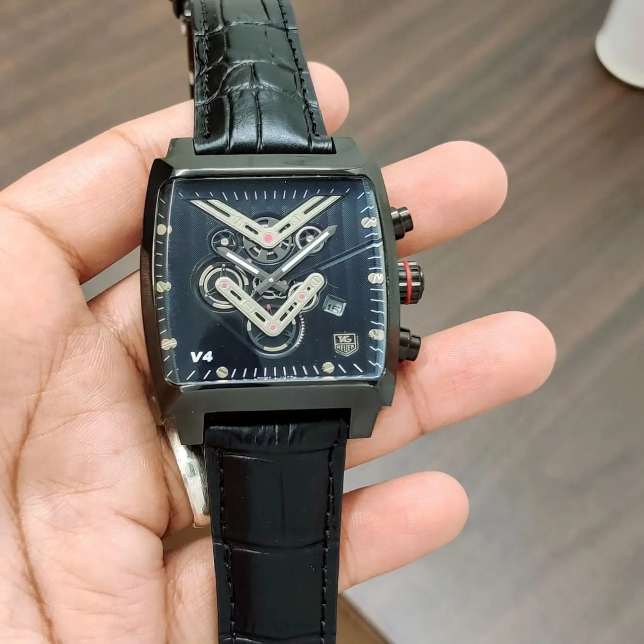 TAG Heuer Monaco — black dial, black case
