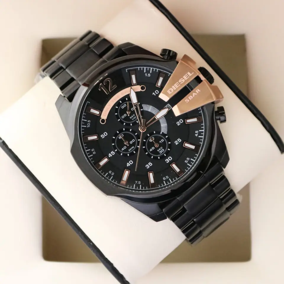 Diesel Mega Chief — black dial, black case