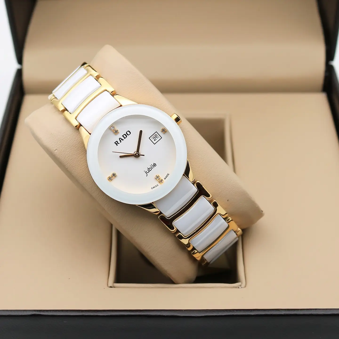 Rado Centrix — white dial, gold