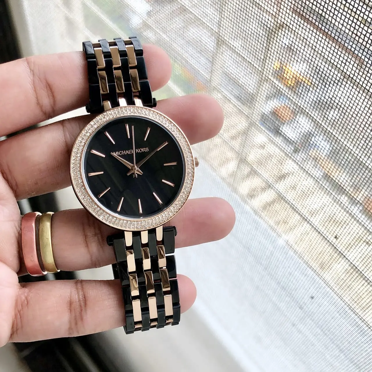 Michael Kors Darci — black dial, two-tone
