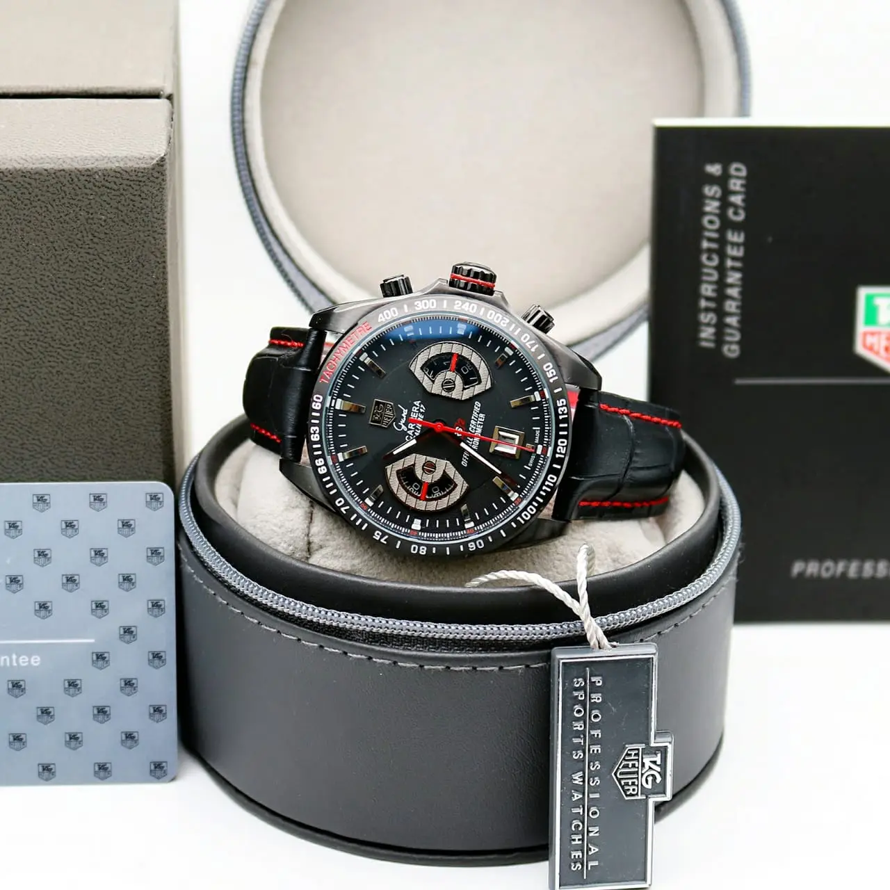 TAG Heuer Grand Carrera — black dial, black case
